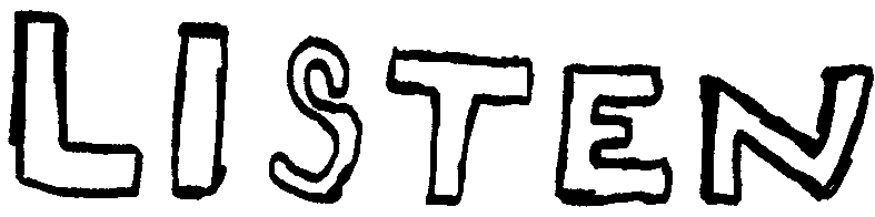 animated text that says "listen"